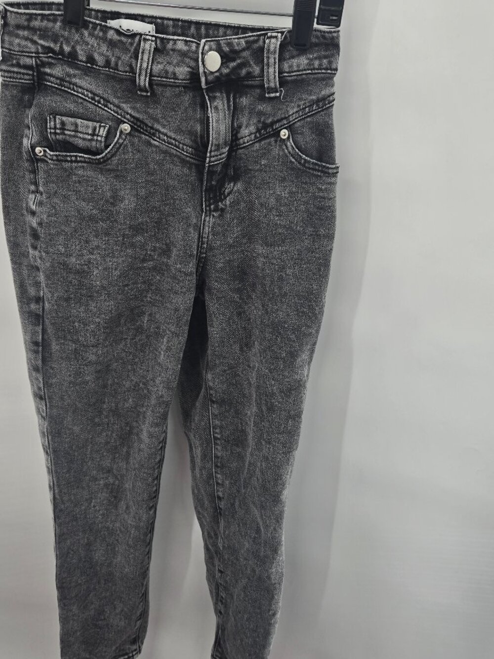 Abound Black High Rise Acid Wash Mom Jeans Size 25